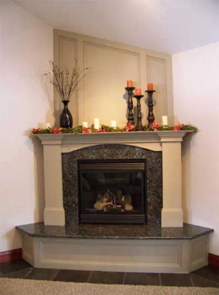Custom granite fireplace and stonework crafted by Superior Granite and Marble in Madera